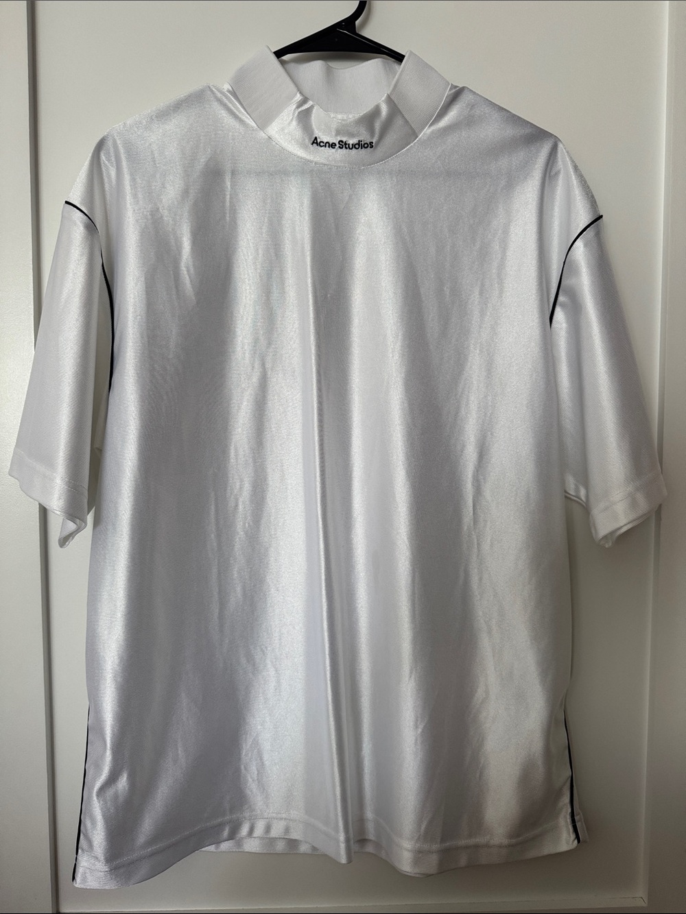 Acne Studios White Short Sleeve Jersey with Contrast Piping